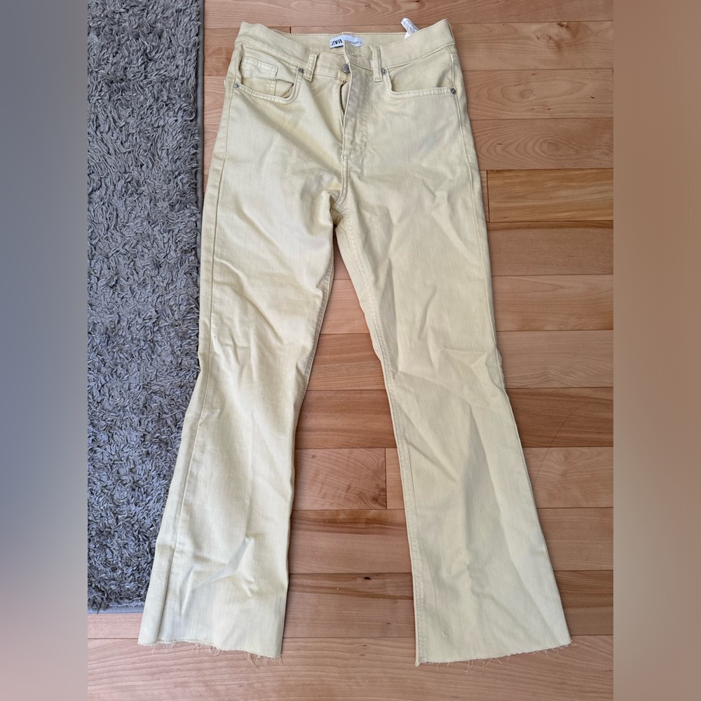 Zara cream bootcut jeans